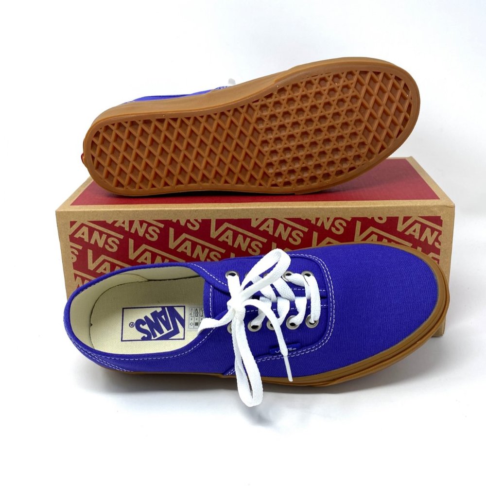 🌿Sale🌿 Vans Authentic Gum Spectrum Blue Canvas Sneakers Men's Size VN0A348A3ZE - Picture 2 of 11